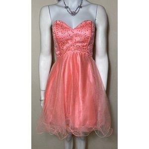 Pink Party Grad Dress with Jewelry